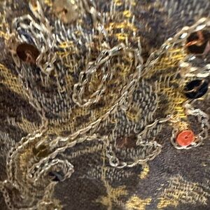 Valentino Elegant Gold and Brown Sequin Scarf